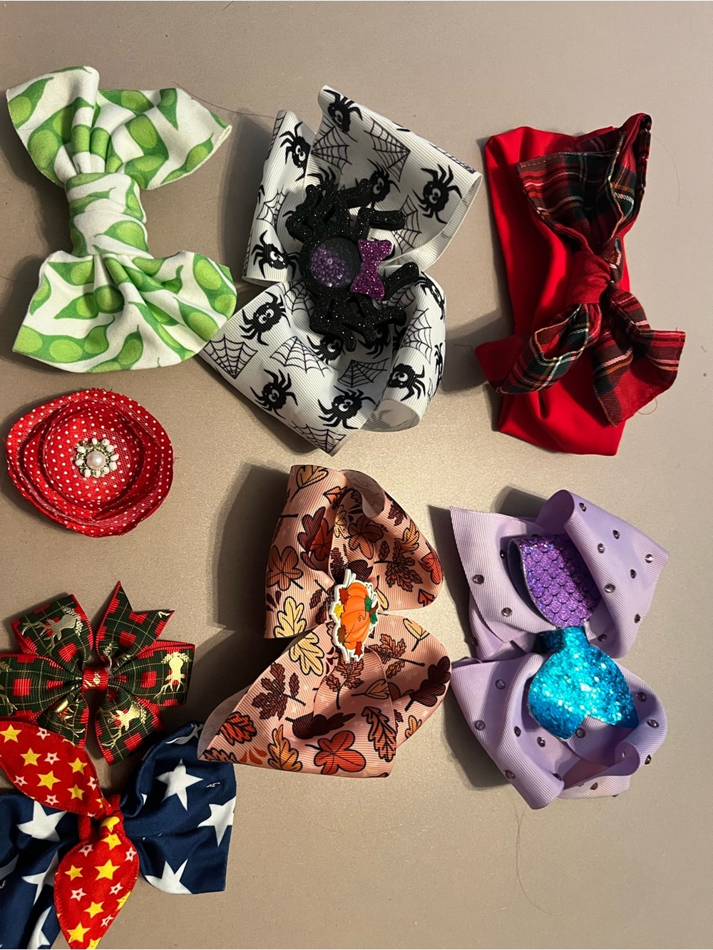 Assorted Decorative Hair Bows - Multi Color Pack